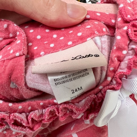 Little Lass 24M Pink and White Polka Dot Peplum Blouse Top - Picture 5 of 5